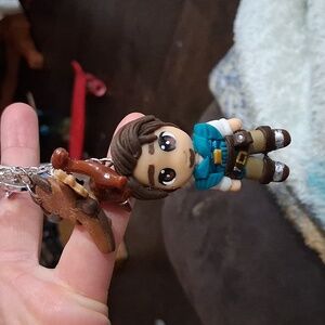 Cute Character Keychain with Blue Outfit